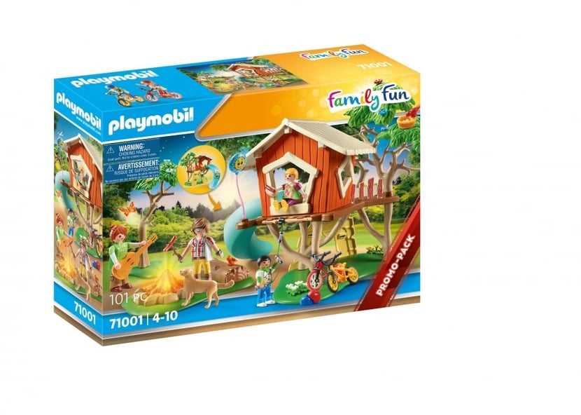 L'imagination en construction la cabane dans les arbres et le toboggan Playmobil